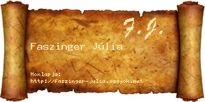 Faszinger Júlia névjegykártya